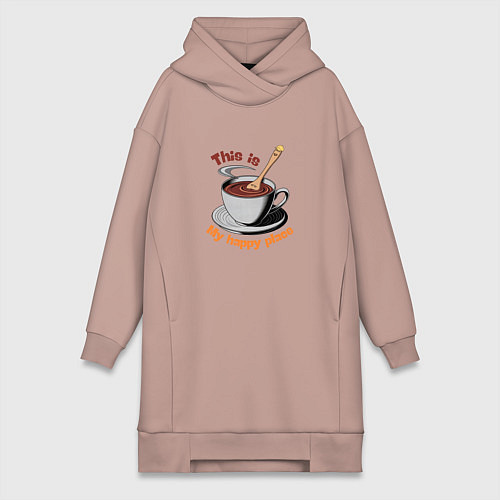 Женская толстовка-платье Счастье в мелочах / Пыльно-розовый – фото 1