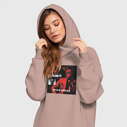 Женское худи-платье After hours the weeknd, цвет: пыльно-розовый — фото 2