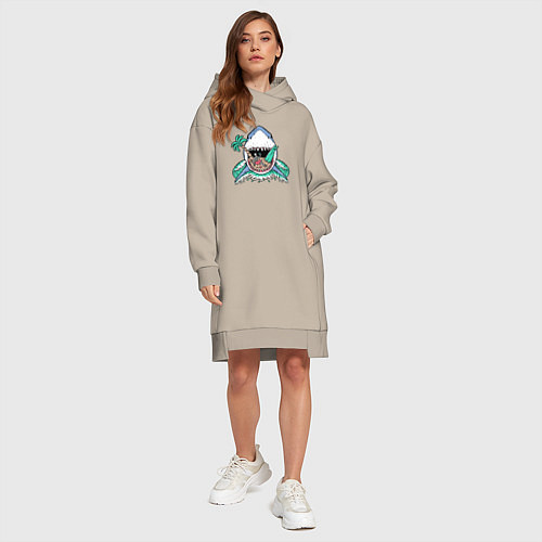 Женская толстовка-платье Акула и сервер / Миндальный – фото 4