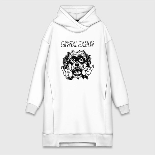 Женская толстовка-платье Crystal Castles - rock dog / Белый – фото 1