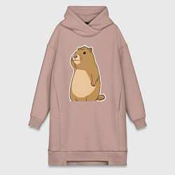 Женская толстовка-платье Прекрасная капибара