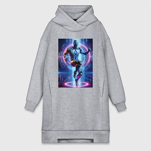 Женская толстовка-платье Cyber dancer - neon glow fantasy / Меланж – фото 1