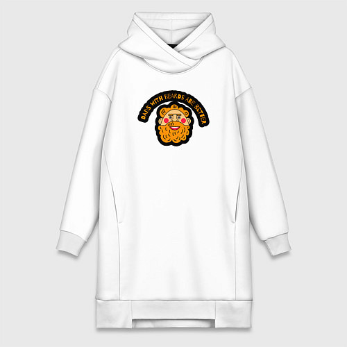 Женская толстовка-платье Папы с бородой лучше / Белый – фото 1