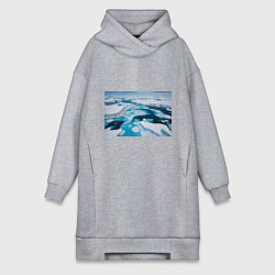 Женская толстовка-платье Арктический лед