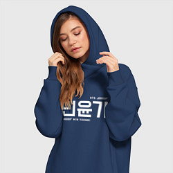 Женское худи-платье Мин Юнги bts, цвет: тёмно-синий — фото 2