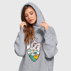 Женское худи-платье Остров сердца, цвет: меланж — фото 2