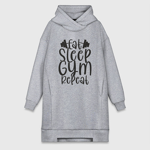 Женская толстовка-платье Eat sleep gym / Меланж – фото 1