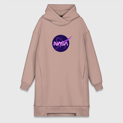 Женская толстовка-платье NASA logo / Пыльно-розовый – фото 1