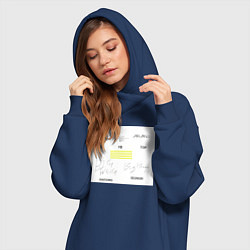 Женское худи-платье Big bang подписи участников, цвет: тёмно-синий — фото 2