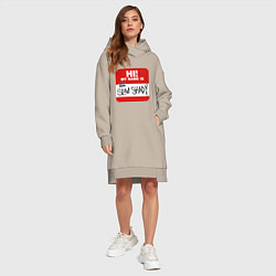 Женское худи-платье Eminem - slim shady sticker, цвет: миндальный — фото 2