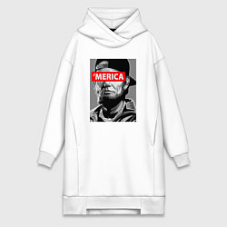 Женское худи-платье Линкольн - Америка, цвет: белый