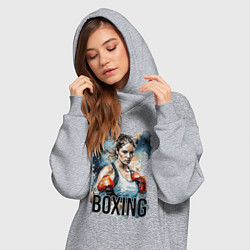Женское худи-платье Искусство боя, цвет: меланж — фото 2