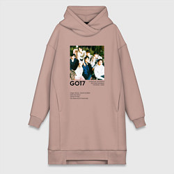 Женское худи-платье GOT7 группа основание, цвет: пыльно-розовый