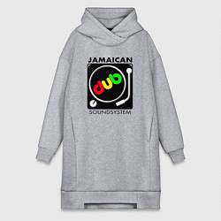 Женское худи-платье Ямайская звуковая система, цвет: меланж