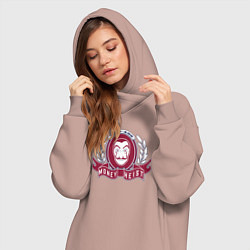 Женское худи-платье Money heist bad ass, цвет: пыльно-розовый — фото 2