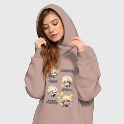 Женское худи-платье Авантюрин фразы, цвет: пыльно-розовый — фото 2