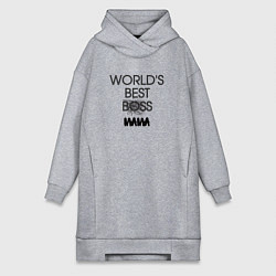 Женское худи-платье Worlds best мама, цвет: меланж