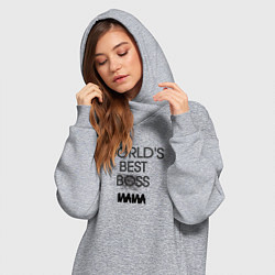 Женское худи-платье Worlds best мама, цвет: меланж — фото 2