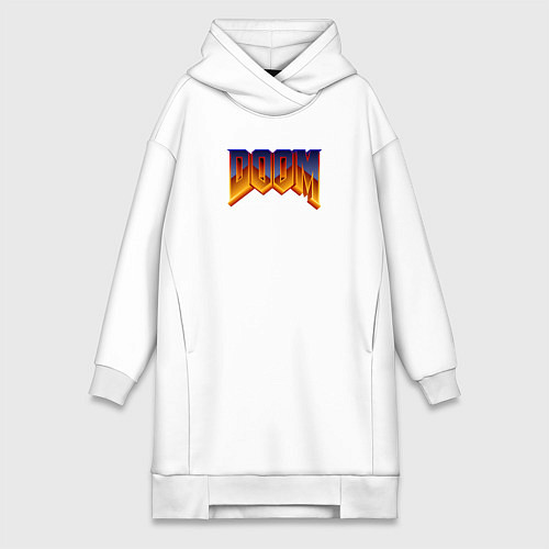 Женская толстовка-платье Doom logotype / Белый – фото 1