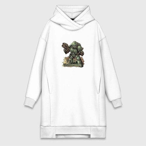 Женская толстовка-платье Стальной воин / Белый – фото 1