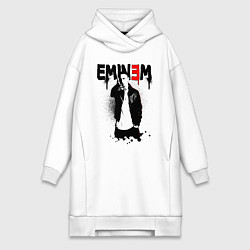 Женское худи-платье Eminem finger, цвет: белый