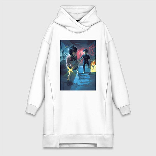 Женская толстовка-платье Дандадан: Момо Аясэ / Белый – фото 1