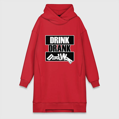 Женская толстовка-платье Пить выпить пьяный / Красный – фото 1