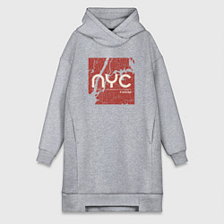 Женское худи-платье Нью-Йорк зависимость, цвет: меланж