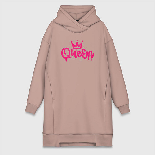 Женская толстовка-платье Pink queen / Пыльно-розовый – фото 1