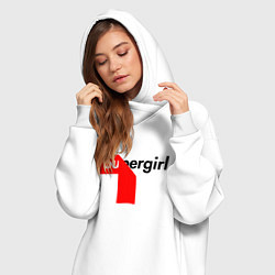 Женское худи-платье Супердевушка, цвет: белый — фото 2
