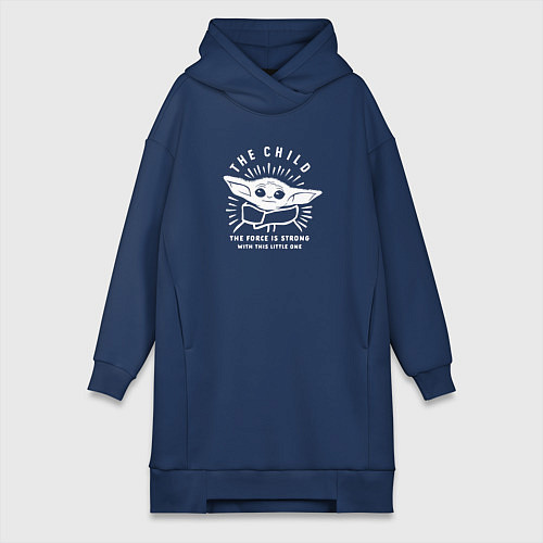 Женская толстовка-платье The Force is strong - Грогу / Тёмно-синий – фото 1