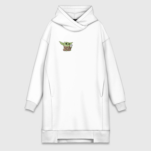 Женская толстовка-платье Персонаж Беби Йода / Белый – фото 1