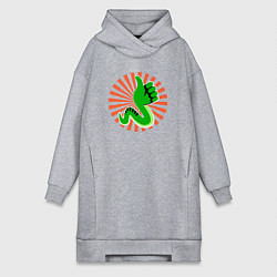Женское худи-платье Змея на позитиве, цвет: меланж