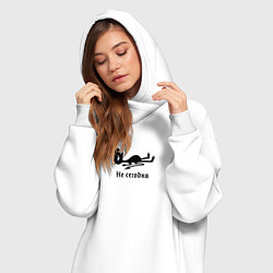 Женское худи-платье Уставший чертенок, цвет: белый — фото 2