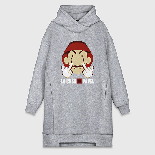 Женская толстовка-платье Fuck you bella ciao / Меланж – фото 1