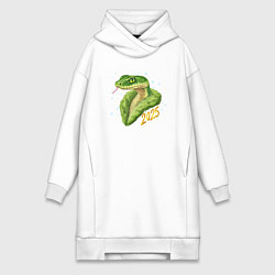 Женское худи-платье Змея в шубе - 2025, цвет: белый