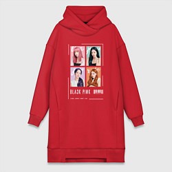 Женское худи-платье Blackpink 4 colors, цвет: красный