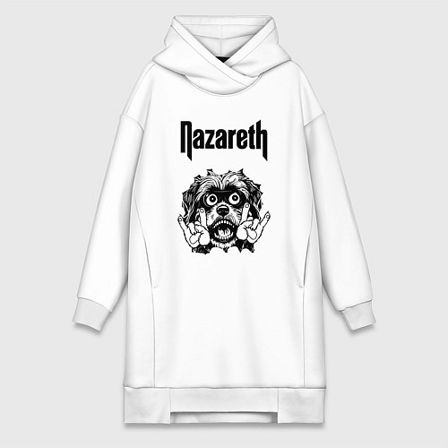 Женская толстовка-платье Nazareth - rock dog / Белый – фото 1