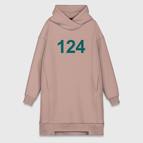 Женская толстовка-платье 124 - Игра в кальмара / Пыльно-розовый – фото 1