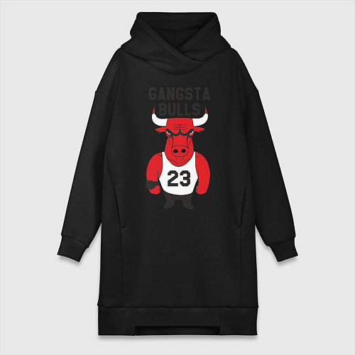 Женская толстовка-платье Gangsta Bulls 23 / Черный – фото 1