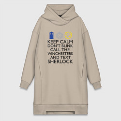 Женское худи-платье Sherlock doctor, цвет: миндальный