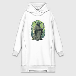 Женское худи-платье Йода - Звездные войны, цвет: белый