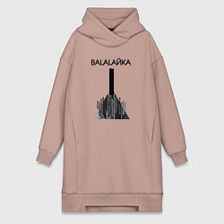 Женское худи-платье Balalaйka, цвет: пыльно-розовый