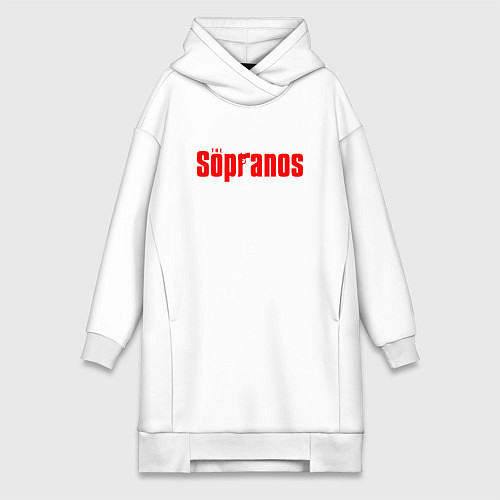 Женская толстовка-платье Клан Сопрано логотип / Белый – фото 1