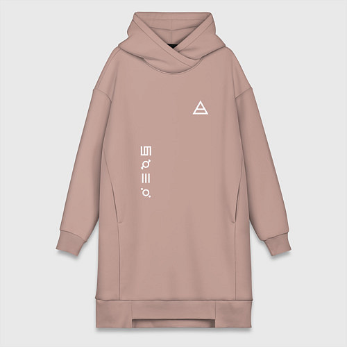 Женская толстовка-платье Глифы и логотип 30 Seconds to Mars / Пыльно-розовый – фото 1