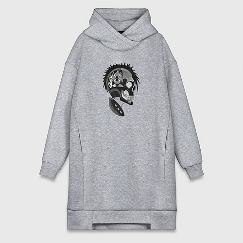 Женская толстовка-платье Punks skulls / Меланж – фото 1