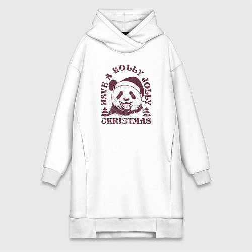 Женская толстовка-платье Панда Дед Мороз / Белый – фото 1