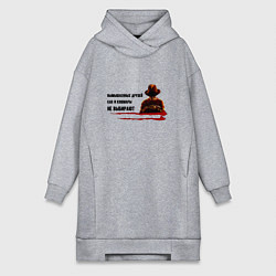 Женское худи-платье Вымышленных друзей не выбирают, цвет: меланж