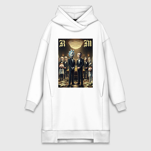 Женская толстовка-платье Rick and Morty - mafia / Белый – фото 1