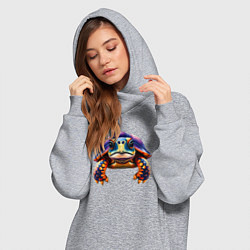 Женское худи-платье Яркая черепашка, цвет: меланж — фото 2